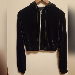 Cropped Zip up Hooded Jacket